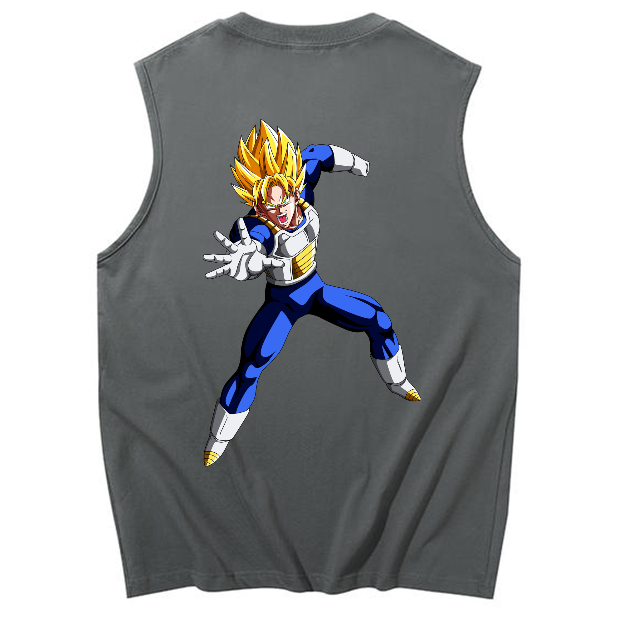 （画像用） ドラゴンボール ベジータ四世（Bejīta Yonsei）DRAGON BALL Vegeta IV コットン100％タンクトップ（背面プリント）